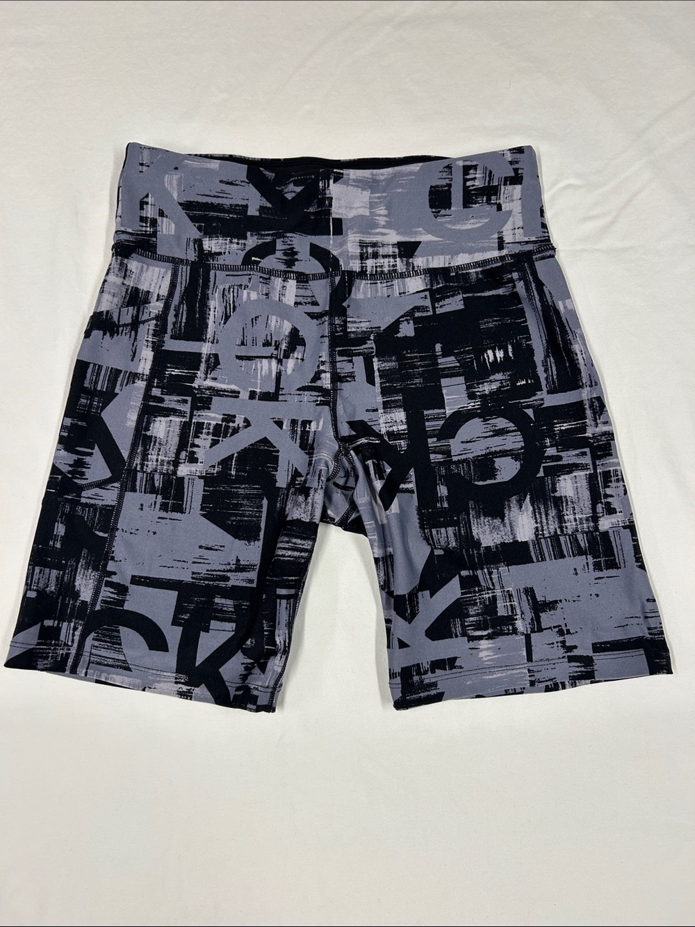 Calvin Klein Gray and Black Graphic Athletic Shorts